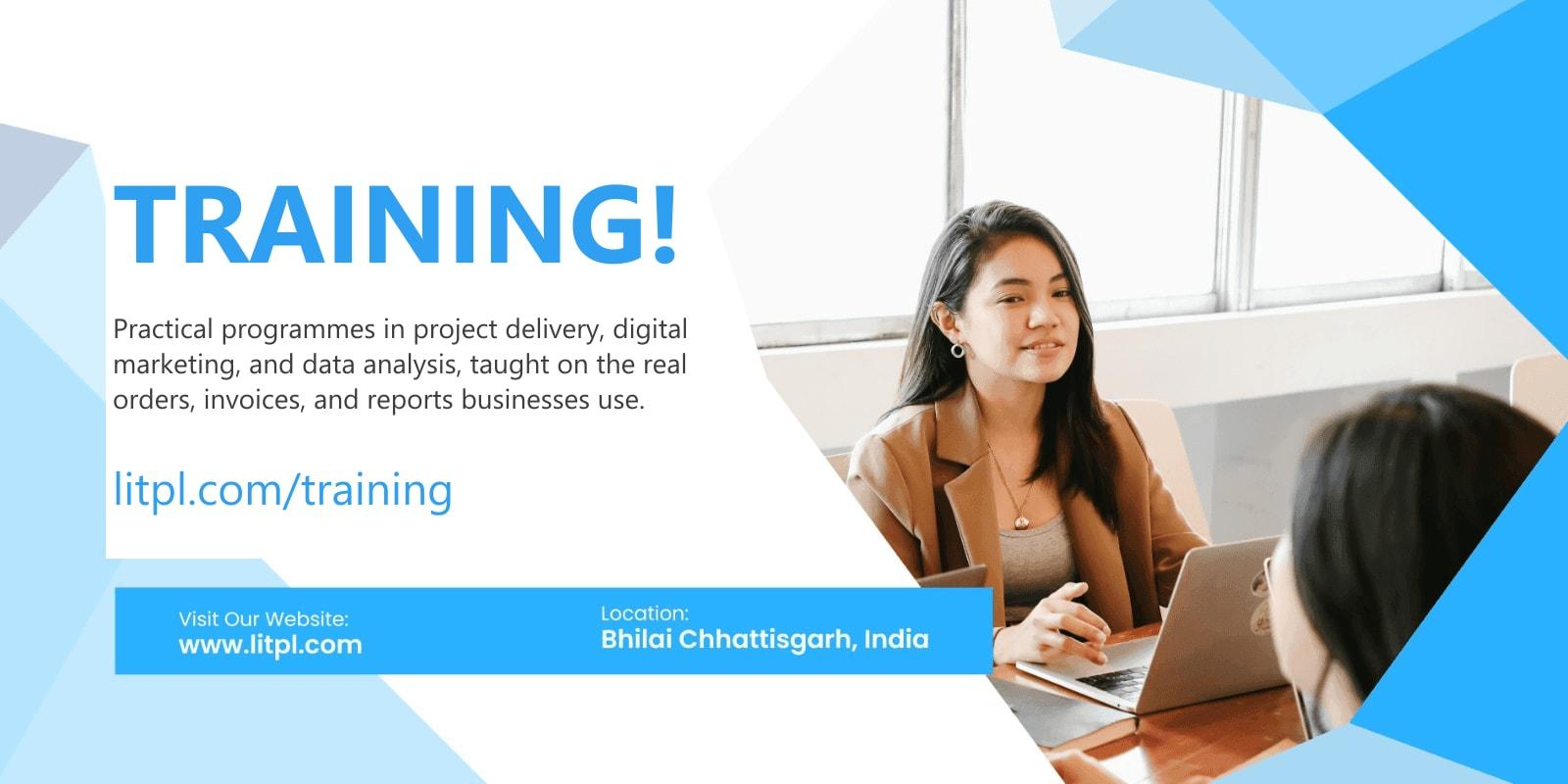 LITPL training poster with two participants working together on a laptop