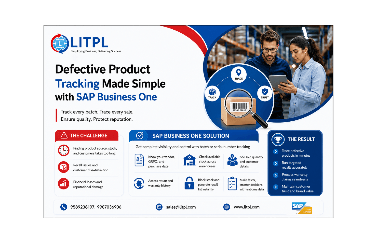 Trace Defective products faster and reduce losses with sap B1