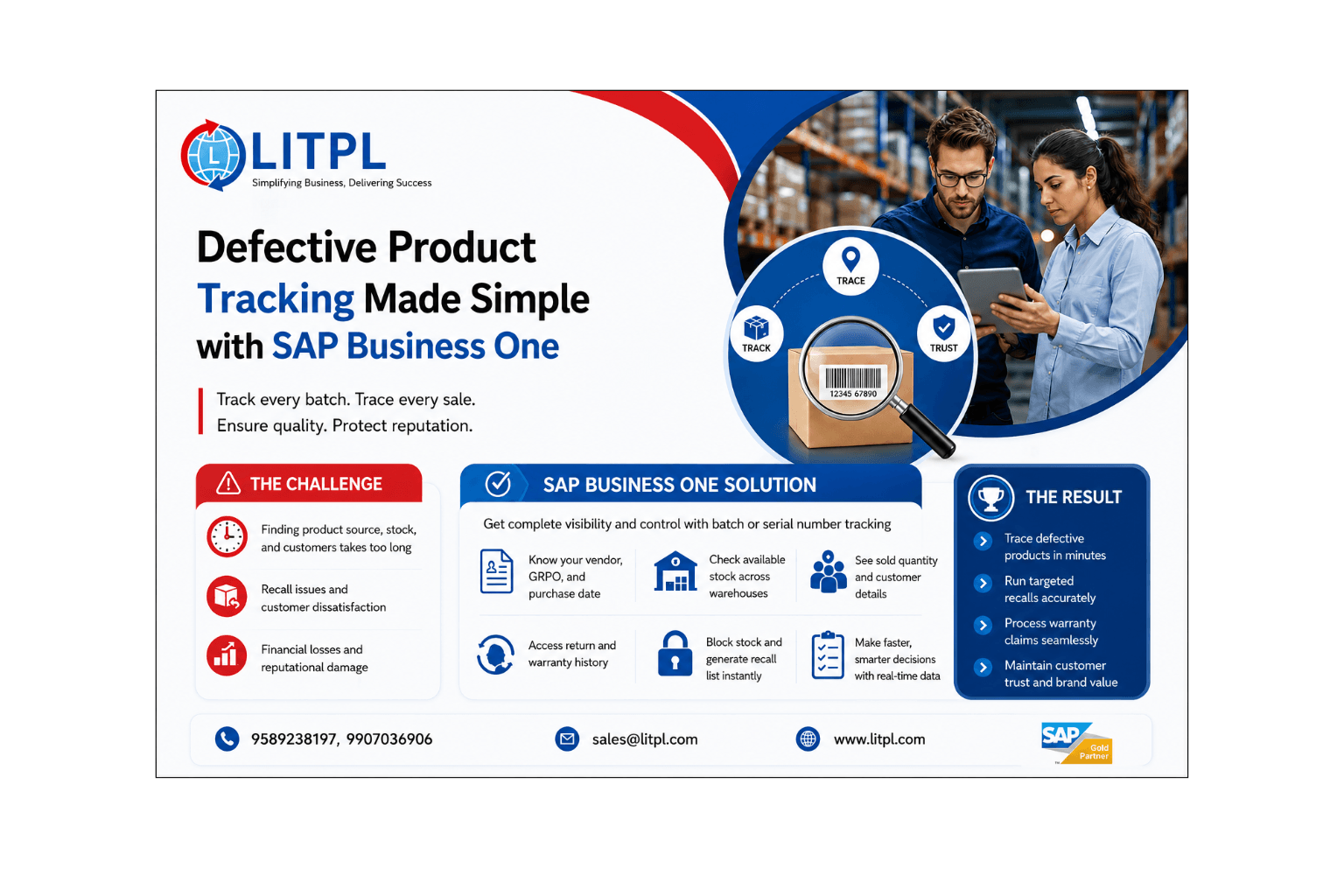 Trace Defective products faster and reduce losses with sap B1
